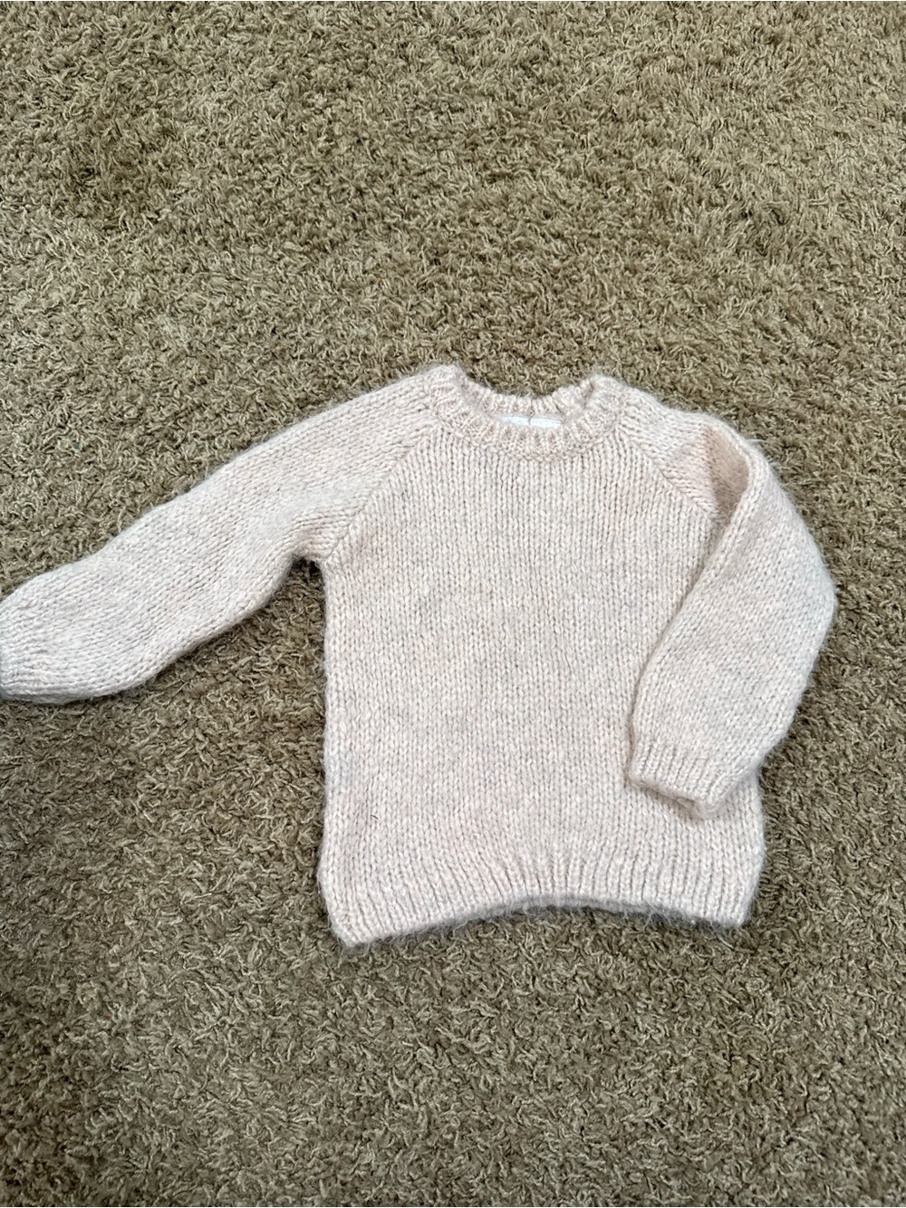Zara Cream Knit Crewneck Sweater